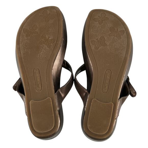 Kim Rogers Morissa Thong Sandals Metallic Bronze Size 6M - Picture 2 of 15